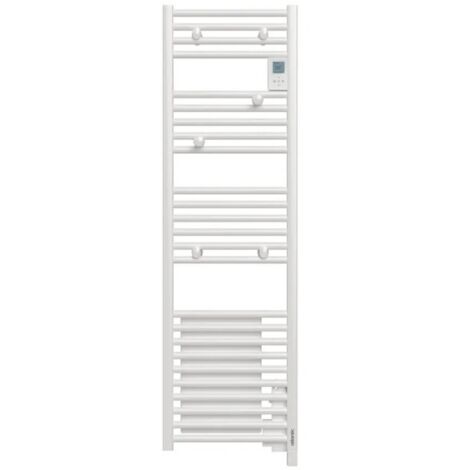 Atlantic – Radiateur sèche-serviettes électrique étroit 1500W avec soufflerie – Programmation intégrée – Blanc brillant – 851138