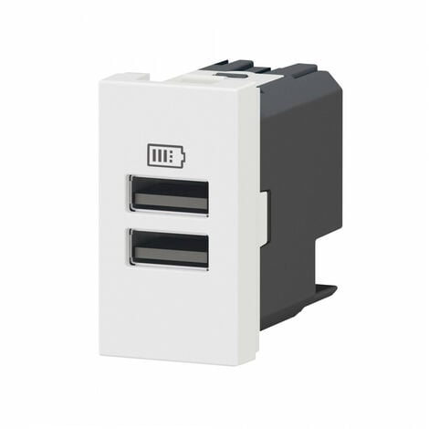 Chargeur 2 USB Type-A Mosaic 2 modules blanc pour support LCM LEGRAND 077660L
