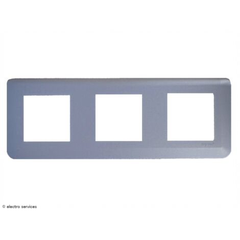 Plaque horizontale Mosaic Legrand 3x2 modules  Finition: Aluminium