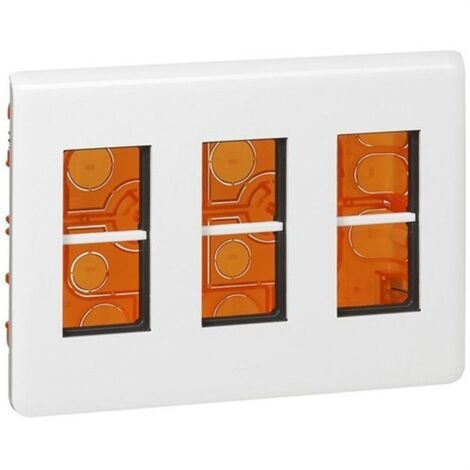 Legrand – Boîte d'encastrement mural Mosaic pour 3x4 modules – Profondeur 50mm – Entrées câbles 22 – Indice IP20 – 78873L