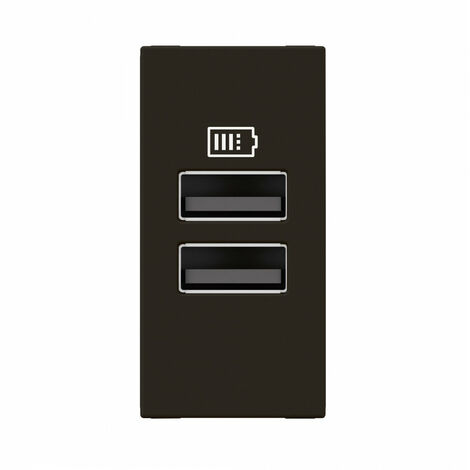 Chargeur 2 USB Type-A Mosaic 2 modules noir pour support LCM LEGRAND 077662L