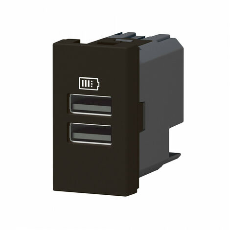 Chargeur 2 USB Type-A Mosaic 2 modules noir pour support LCM LEGRAND 077662L