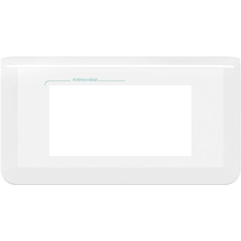 enjoliveur - 4 modules - horizontal - blanc - antimicrobien - legrand mosaic 078724l
