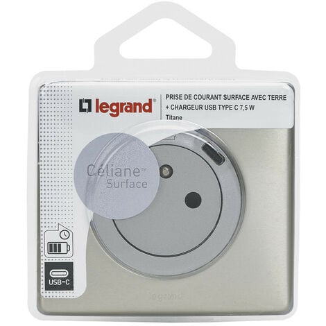 Legrand - 1 prise de courant + 1 interrupteur Plaque 2 postes