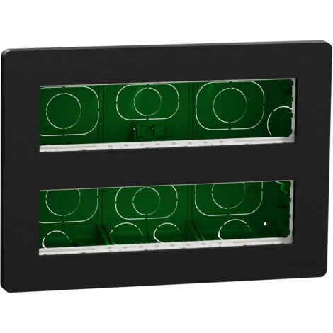 Unica - boîte de concentration encastrée complète - 2 rang de 8 mod - anthracite (NU171854) (1/2)