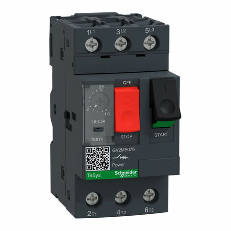 TeSys GV2ME disj. moteur 1,6..2,5A 3P 3d déclencheur magnéto-thermique SCHNEIDER GV2ME076