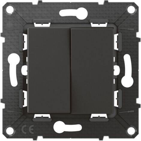 Altège double bouton poussoir noir composable BTICINO BTAL08SD (1/3)
