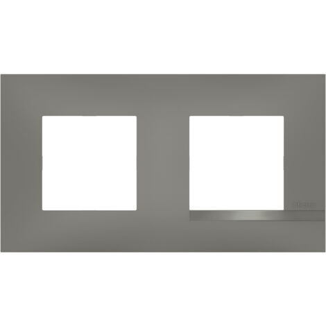 Bticino - Plaque Altège Classico 2 postes Nuage - Effet aluminium avec liseré effet alu (1/5)