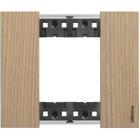 Living Now plaque chêne 2 modules BTICINO BTKA4802LM