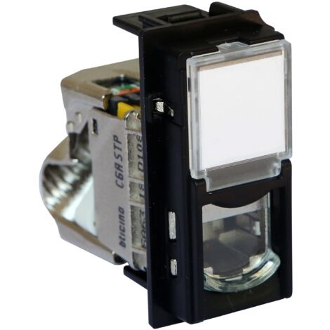 Connecteurs RJ45 Bticino Living Now sans outillage STP cat6A noir KG4279C6AS (1/2)