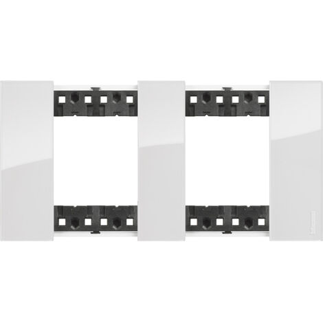 Platine de Finition 2 x 2 Modules Kristall BTicino Living Now KA4802M2D Glace