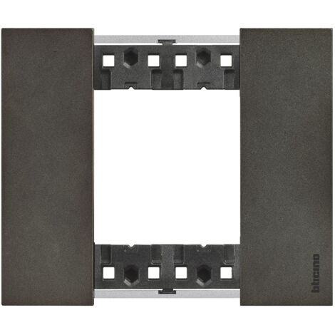 Living Now plaque acier space 2 modules BTICINO BTKA4802NG