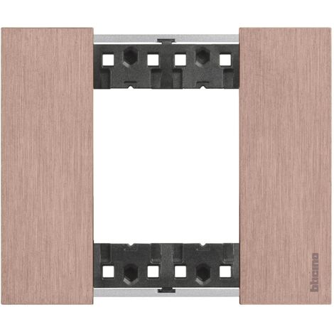 Living Now plaque cuivre 2 modules BTICINO BTKA4802ZM