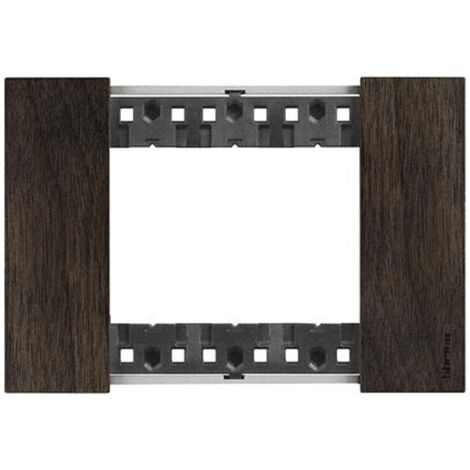 Living Now plaque noyer 3 modules BTICINO BTKA4803LG