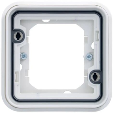 Cubyko Support d'encastrement simple associable à griffes blanc IP55 HAGER WNA401BG