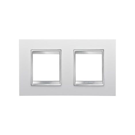 PLAQUE LUX INT. 2+2P H BLANC CRÈME GEWISS GW16223TB