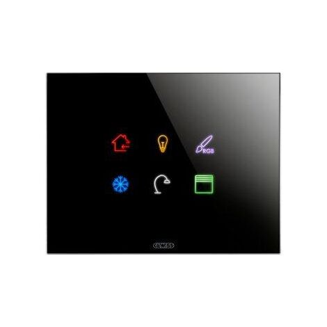 PLAQUE ICE TOUCH KNX SYMBOLES INT.NOIR GEWISS GW16946CN