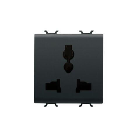MULTISTANDARD SOCKET OUTLET BLACK GEWISS GW12310 (1/4)