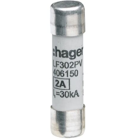 Cartouche fusible PV 10x38 mm 1000V DC 10A HAGER LF310PV (1/2)