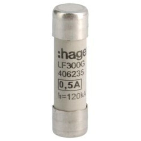 Cartouche fusible industrielle 10x38 gG 0.5A HAGER LF300G (1/2)