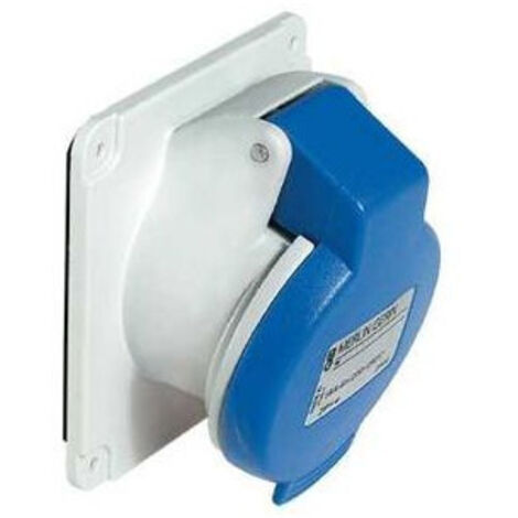 Schneider Electric – Socle de prise inclinée 16A – Tension 200-250V – 2P+T – Montage sur panneau – Polymère auto-extinguible – PKF16F423
