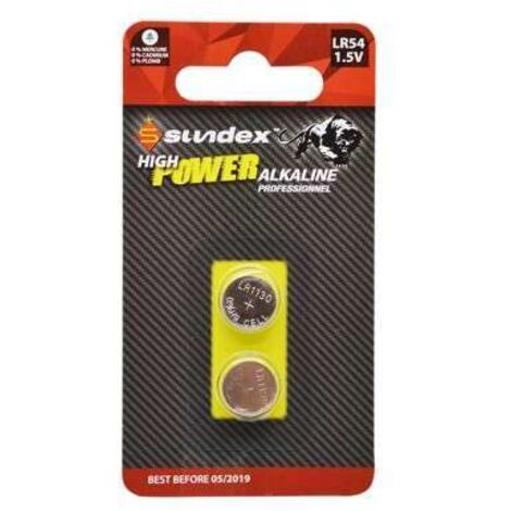 Piles LR54 x2 1,5V Super Alcaline SUNDEX (1/2)