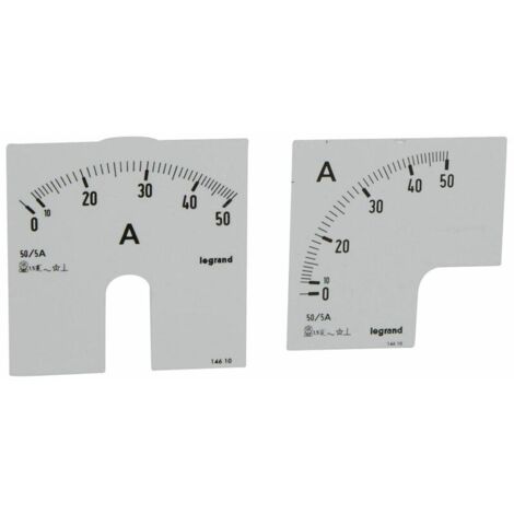 Cadrans de mesure pour ampèremètre analogique 0A à 50A LEGRAND 014610