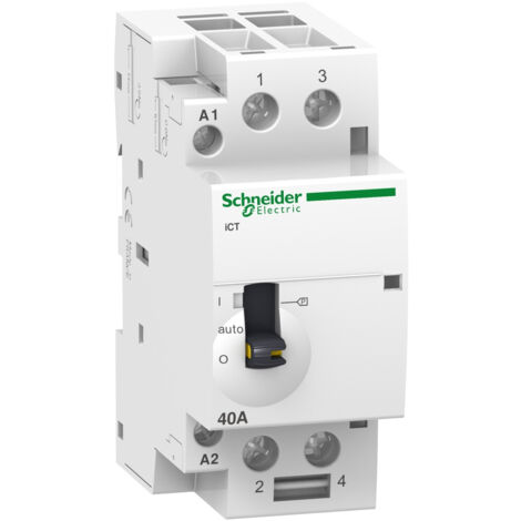 Acti9 iCT contacteur à commande manuelle 40A 2NO 24VCA 50Hz SCHNEIDER A9C21142 (1/2)