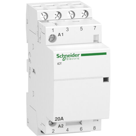 Contacteur Acti9 iCT 3 Pôles 20A 4NO 240VCA 50Hz SCHNEIDER A9C22824