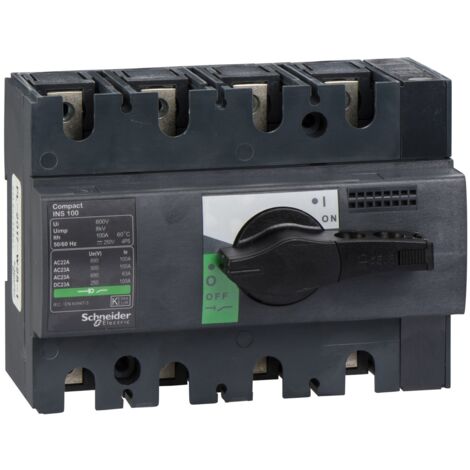 Interrupteur-Sectionneur Interpact INS100 4 Pôles 100A SCHNEIDER 28909