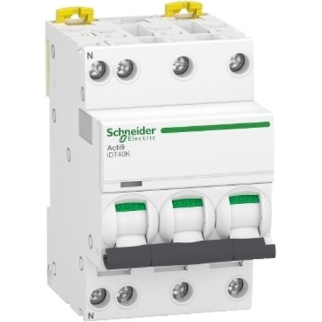 Schneider A9P71725 Disjoncteur 3P+N 25A courbe C Acti9 IDT40K