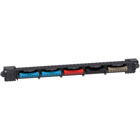 Schneider – Kit borniers 3Ph+N 24 modules – Courant nominal 125A – Tension d'isolement 400V – Pour installations en saillie ou encastrées