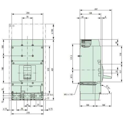 DISJ 3P SELECT 1250A 50kA NZM4 EATON NZMN4-VE1250 (1/2)