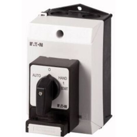 Inverseurs tétrapolaire 20 A Dispositifs de cadenassage SVC plastron AUTO-0-HAND START 45 ° EATON T0-2-15907/I1/SVC(C-E-G-J) (1/2)