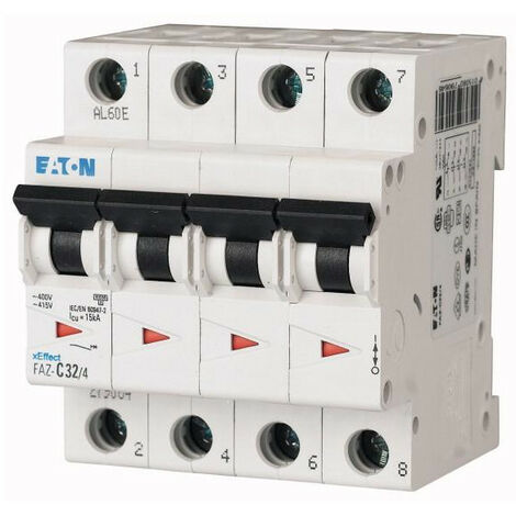 Disjoncteur FAZ 4P 4A 15kA (IEC/EN 60947 2) cbe D 000279076 EATON FAZ D4/4