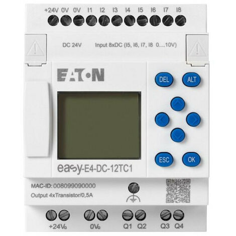 Appareil de base 24 V DC afficheur 8E TOR dont 4 ana 4S transistor 000197213 EATON EASY E4 DC 12TC1 (1/4)