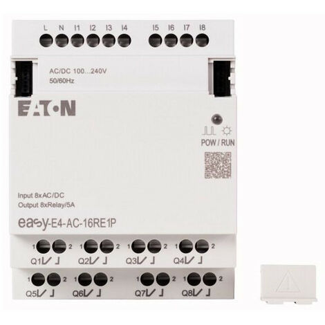 Extension E/S 100 240 V AC/DC 8 entrées TOR 8 sorties relais Push In 000197515 EATON EASY E4 AC 16RE1P (1/4)
