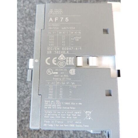 Contacteur AF 37kW AC3-3P-24...60Vac 1SBL397001R1100 ABB H313291 (1/2)