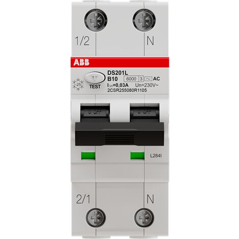 DISJ.DIFF. (1P/N-neutre à droite) DS201 B10 AC30 NAD 2CSR255080R1105 ABB D233391 (1/3)