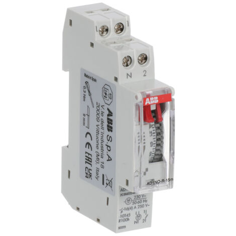 ABB – Horloge journalière 1NO 15mn avec réserve – 2CSM222461R1000 – Intensité 16A – Programmation 24h – Commande quartz