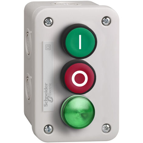Harmony XALE boîte à boutons BP vert 1F + BP rouge 1O voyant vert LED 230V SCHNEIDER XALE33V1M
