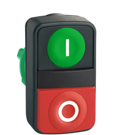 Harmony XB5 tête bouton double touche diam.22 marqué vert/rouge SCHNEIDER ZB5AL7341 (1/3)