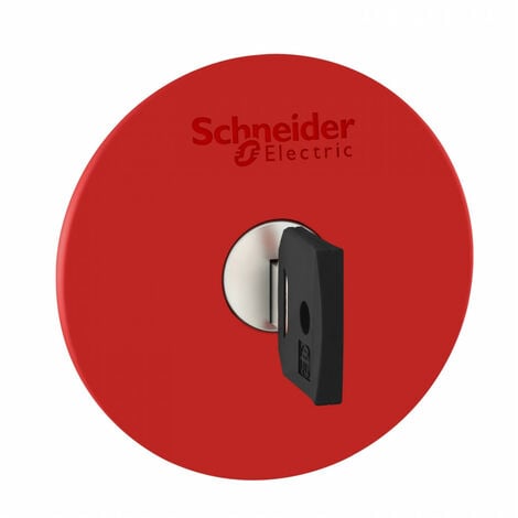 Interrupteur à bouton-poussoir avec verrouillage à clé - Tête champignon -  N.F. - Rouge