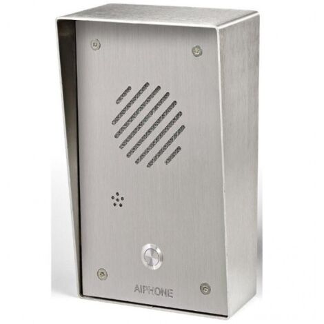 Aiphone – Platine audio inox saillie – Système lem/lef – LEDIA – Étanche et résistante au vandalisme – 1 bouton d'appel
