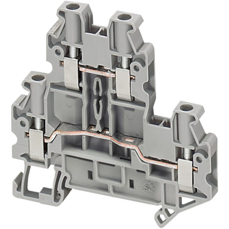 Borne à vis 2 niveaux passant 4 points 4mm² gris SCHNEIDER NSYTRV44D (1/2)