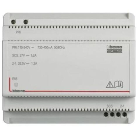Alimentation BUS/SCS 1,2A 110-240V 6 modules DIN BTICINO BTE56