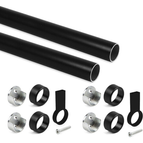 Lot de 2 rails ronds pour armoires D 28mm – Longueur 1150mm – Supports aluminium et zamak – Charge max 40kg/mètre – Battipav (1/5)