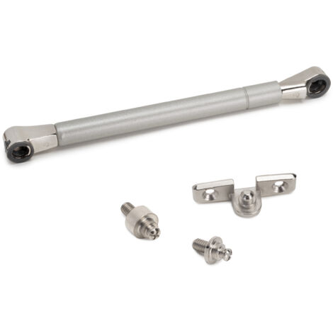 Emuca Piston de porte relevable Thin, diamètre 12mm, avec loquets, 10kg, acier et plastique, nickelé mat (1/5)