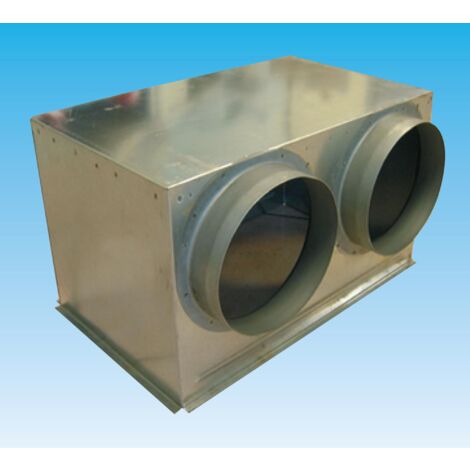 Plénum isolé à sortie latéral 2 piquages D 250mm pour GRAIxCD et GMI 500x400mm S&P (UNELVENT) 850221 (1/2)