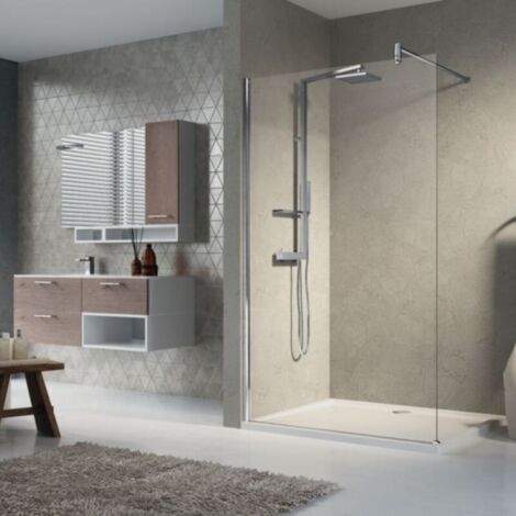 PAROI LUNES H110X h.195CM VERRE TREMPE NOVELLINI LUNESH110-1B (1/3)